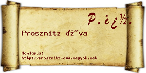 Prosznitz Éva névjegykártya