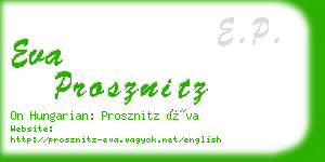 eva prosznitz business card